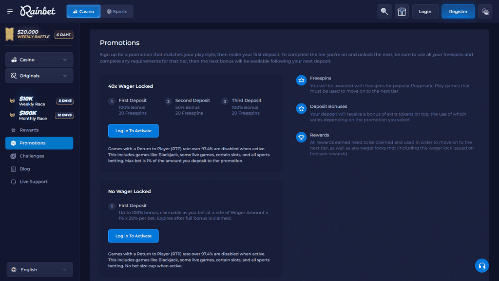 Rainbet-ervaring | Gratis weddenschappen, bonussen en problemen